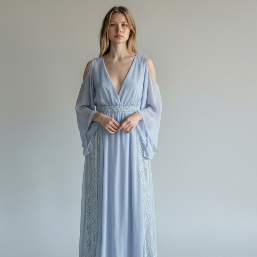 Elegant Light Blue Women's Dress